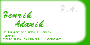 henrik adamik business card